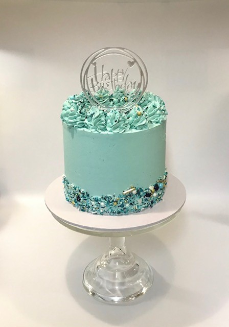 Baby Blue Half Birthday Cake